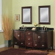 A view of some bathroom vanities by Fairmont bathroom, bathroom accessory, bathroom cabinet, cabinetry, chest of drawers, furniture, plumbing fixture, room, sink, yellow, black