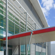 Steel Roofing was contracted to supply and install architecture, building, commercial building, corporate headquarters, daylighting, facade, house, real estate, residential area, structure, gray