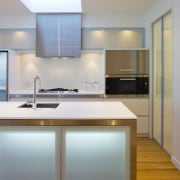 View of kitchen designed by Robyn Labb from architecture, cabinetry, ceiling, countertop, interior design, kitchen, real estate, room, gray