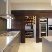 View of kitchen designed by Jackson + Jackson cabinetry, countertop, cuisine classique, interior design, kitchen, gray, brown
