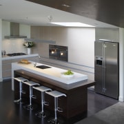 View of kitchen designed by Yellowfox. - View cabinetry, countertop, cuisine classique, floor, interior design, kitchen, product design, black, gray