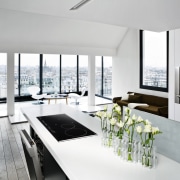 The 2008 range includes a fully automatic coffe architecture, interior design, product design, table, white, gray