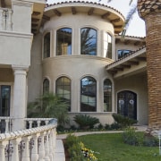 View of a home built by Domanico Custom architecture, building, courtyard, estate, facade, historic house, home, house, mansion, property, real estate, residential area, villa, window, gray, brown