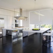 View of kitchen by John kitchenmakers. - View countertop, floor, flooring, interior design, kitchen, real estate, gray, black