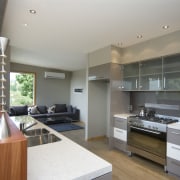 A view of a home built by CBANZ. countertop, interior design, kitchen, real estate, room, gray