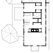 A view of a plan of the bathroom angle, area, black and white, design, diagram, drawing, floor plan, font, line, product, product design, technical drawing, text, white