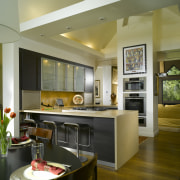View of remodelled kitchen by SieMatic Atlanta. - ceiling, countertop, interior design, kitchen, living room, real estate, room, brown