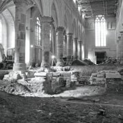 The church exterior gives little indication of transformation ancient history, black and white, building, history, monochrome, monochrome photography, ruins, structure, gray, black