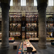 The Selexyz Dominicanen bookstore, in Maastricht is housed building, institution, library, public library, black