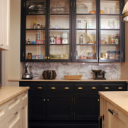 view of kitchen showing butler's pantry, cabinetry, countertops. cabinetry, countertop, cuisine classique, interior design, kitchen, room, gray