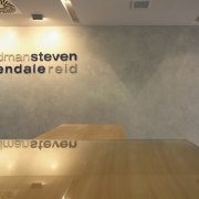 View of office, with a feature wall as ceiling, floor, flooring, interior design, property, wall, gray, brown