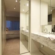 View of an apartment by interior designer Jane bathroom, floor, interior design, room, sink, brown, yellow