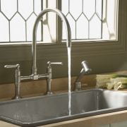 Kohler HiRise Kitchen faucets incorporate the design asethetics countertop, kitchen, plumbing fixture, product design, sink, tap, brown, white