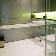 Contemporary bathroom - Contemporary bathroom - bathroom | bathroom, countertop, floor, flooring, glass, interior design, product design, sink, tile, brown, white