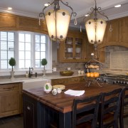 Antique cabinetry wood and slate kitchen, with kitchen cabinetry, ceiling, countertop, cuisine classique, home, interior design, kitchen, room, brown, gray