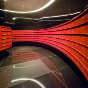 U T J Interiors fabricated and installed the architecture, computer wallpaper, light, lighting, line, musical instrument accessory, orange, red, red