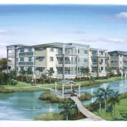 $10 million will be invested in landscaping for apartment, condominium, estate, home, mixed use, property, real estate, residential area, resort, teal, white