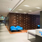 Security is tight, yet toughened-glass barriers lessen the architecture, ceiling, interior design, lobby, gray