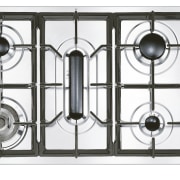 The CIR93AXS gas cocktop features resturant style iron black and white, cooktop, design, product, product design, white