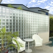 view of glass blocks by National Glass. - apartment, architecture, balcony, condominium, daylighting, facade, house, property, real estate, window, white