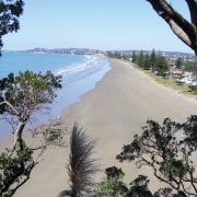 Kensington Park is just moments from Orewa Beach, bay, beach, body of water, coast, coastal and oceanic landforms, sand, sea, shore, sky, tree, water, gray, teal