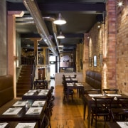 Aucklands long established Angus Steak House recently moved café, interior design, restaurant, brown, black