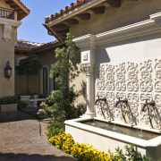 Exterior Fountain Roma Design - Exterior Fountain Roma courtyard, estate, facade, home, outdoor structure, property, real estate, villa, window, brown