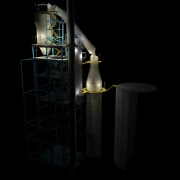 Lighting Designer Tracy Bronlund created 3D models of darkness, product design, black