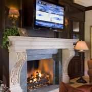 Interior fire place Roma design - Interior fire fireplace, hearth, home, interior design, living room, room, brown
