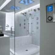 Another new release is the DTV ll digital bathroom, glass, interior design, plumbing fixture, product design, gray