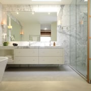 Interior view of bathroom featuring Vaio duo oval bathroom, cabinetry, countertop, floor, flooring, interior design, kitchen, product design, room, sink, tile, gray