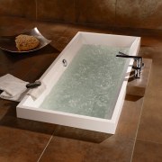 Image of a Squaro Villeroy and Boch bath bathtub, floor, jacuzzi, plumbing fixture, sink, brown, gray