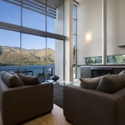 Image of the lounge area in this home interior design, living room, real estate, window, gray, black