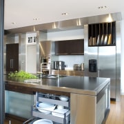 The kitchen, designed by architect Gordon Moller and cabinetry, countertop, cuisine classique, home appliance, interior design, kitchen, white