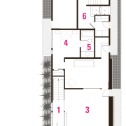 1 entrance, 2 patio, 3 rumpus, 4 bedroom, architecture, design, floor plan, plan, product, product design, structure, white
