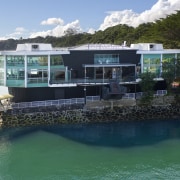 Resene Lumbersider Cool Colour was used in the estate, home, house, leisure, property, real estate, resort, swimming pool, villa, water, water transportation, waterway, teal