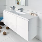 The Odtssey 1200 vanity is available from BIGA bathroom, bathroom accessory, bathroom cabinet, bathroom sink, furniture, plumbing fixture, product, product design, sink, tap, white