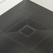 Image of tiling done by Lifestyle Designer Tiles. angle, black, black and white, floor, flooring, line, product design, tile, black