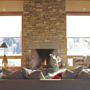 View of the lounge area showing the windows ceiling, fireplace, hearth, home, interior design, living room, real estate, room, wall, window, wood, brown, white