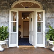 One of the earliest homesteads in Victoria, this door, estate, home, porch, real estate, structure, window, brown