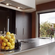 Burns Ferrall stainless steel benchtops can be custom countertop, interior design, kitchen, real estate, yellow, red