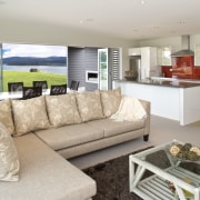 Location Homes asked designers Yellowfox to develop a home, interior design, living room, property, real estate, window, gray