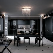 In this Absolute Classic kitchen in Baccarat are furniture, interior design, room, black, gray