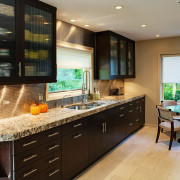 Light and dark, matte and high gloss , cabinetry, countertop, interior design, kitchen, room, black