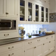 Image of a showroom kitchen at the A&amp;D cabinetry, countertop, cuisine classique, kitchen, room, gray