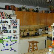 A view of the cramped and awkward original room, gray, brown