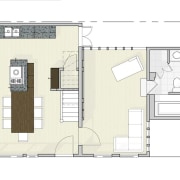 The original dining rooms (1 and 2) have architecture, area, design, elevation, facade, floor plan, home, house, plan, product design, property, real estate, white