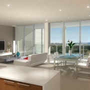 The Edge Apartments will introduce a strong vibrant apartment, interior design, kitchen, property, real estate, window, gray