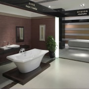 Kohler, a global leader in bathroom design and floor, interior design, gray, black