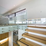 Images of the Stairway to the second level architecture, daylighting, estate, glass, handrail, interior design, real estate, stairs, gray, white